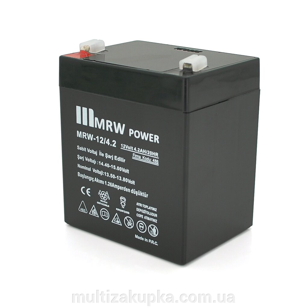 Акумуляторна батарея Mervesan MRV-12/4.2 12 V 4.2Ah ( 90 x 70 x 101(104) ) Black Q10 від компанії Mультізакупка - фото 1