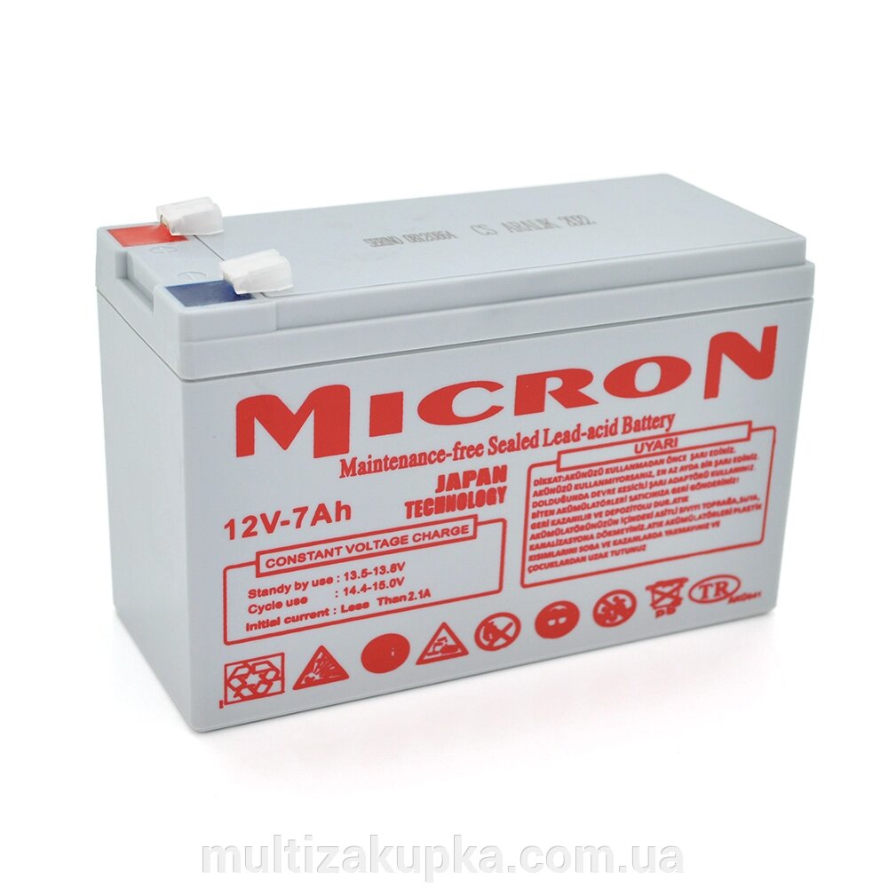 Акумуляторна батарея Micron MCN-12/7 12 V 7Ah ( 150 x 65 x 95 (100) ) Gray Q10 від компанії Mультізакупка - фото 1