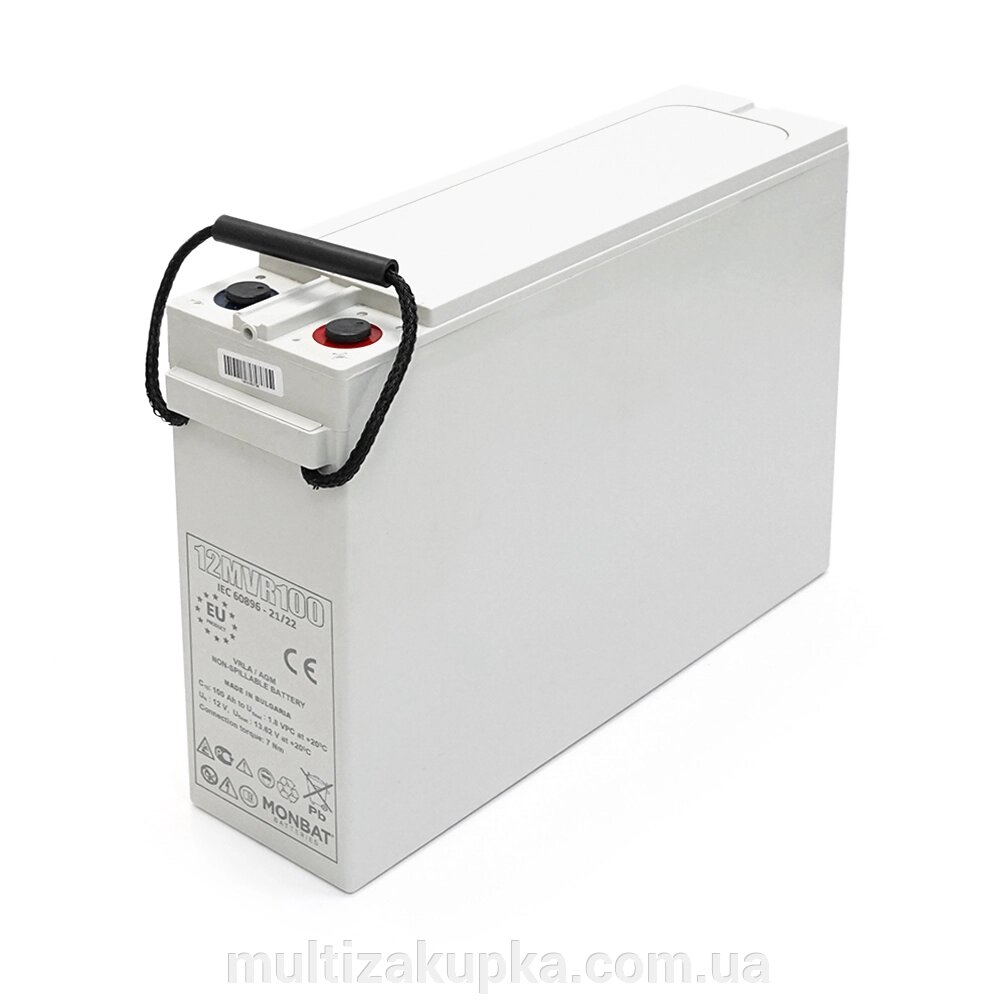 Акумуляторна батарея MONBAT FRONT TERMINAL 12MVR100 AGM 12V/100 Ah, 398x110x286 мм, Grey, 32,9 кг від компанії Mультізакупка - фото 1