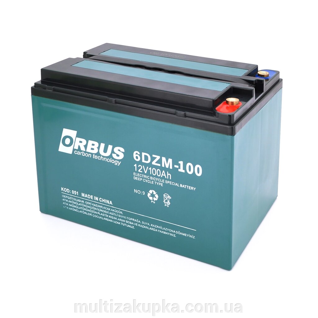 Акумуляторна батарея ORBUS 6-DZM-100 12V 100 Ah  (215 x 140 x 165) 16,5kg Q1/48 від компанії Mультізакупка - фото 1