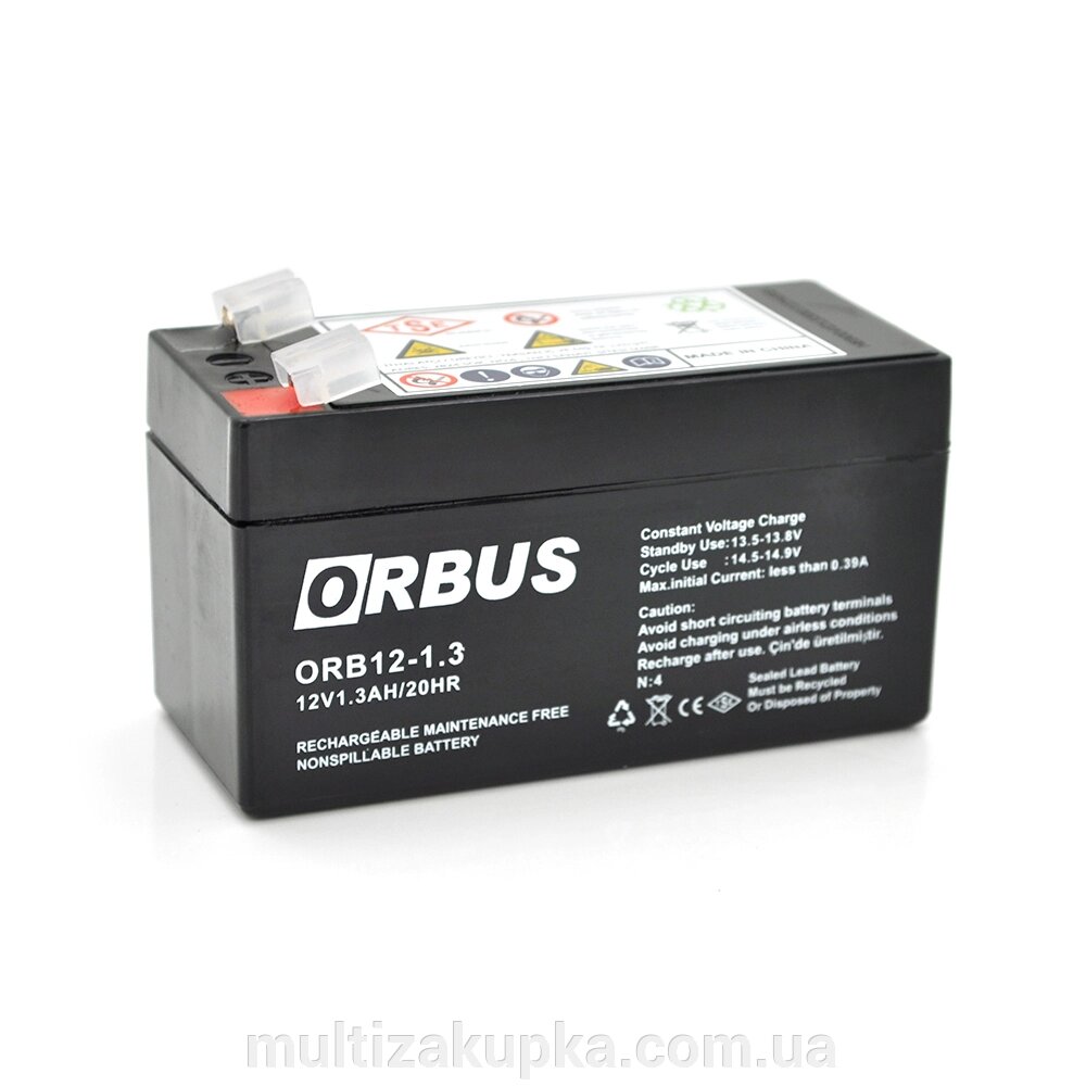 Акумуляторна батарея ORBUS ORB1213 AGM 12V 1,3Ah (98 х 44 х 53 (59)) 0.525 kg Q20/450 від компанії Mультізакупка - фото 1