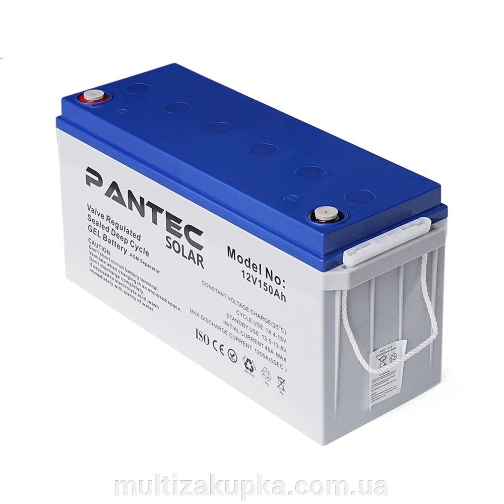 Акумуляторна батарея PANTEC  150-12 GEL 12V 150 Ah (483 x 170 x 238), 43.6 kg Grey Q1/48 від компанії Mультізакупка - фото 1