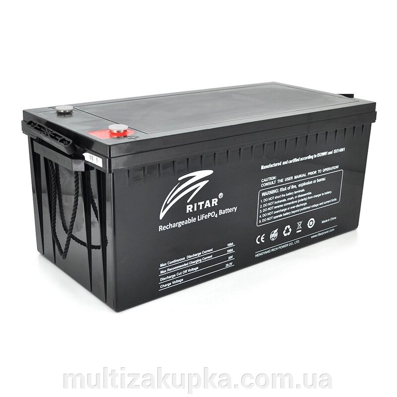 Акумуляторна батарея Ritar LiFePO4 25,6V 200Ah (522 х 240 х 219) Q1 від компанії Mультізакупка - фото 1