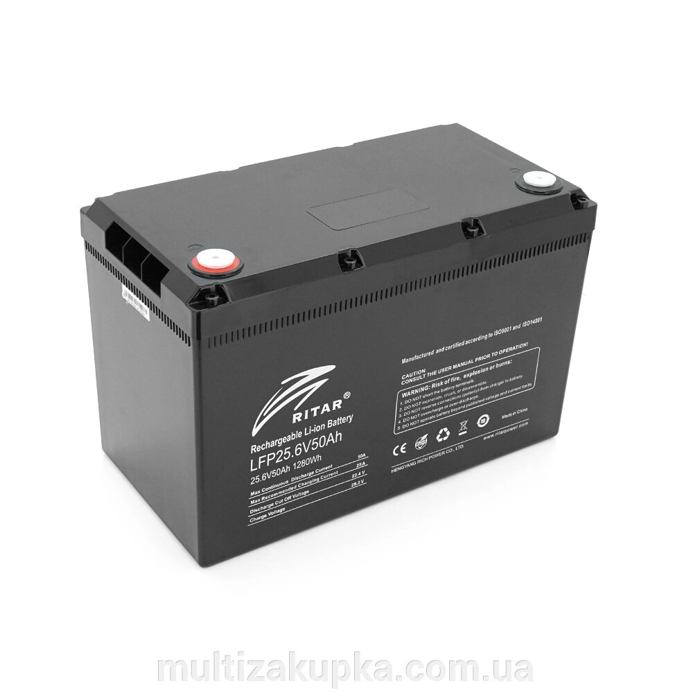 Акумуляторна батарея Ritar LiFePO4 25.6V 50Ah (330 x172 х 214) Q1 від компанії Mультізакупка - фото 1