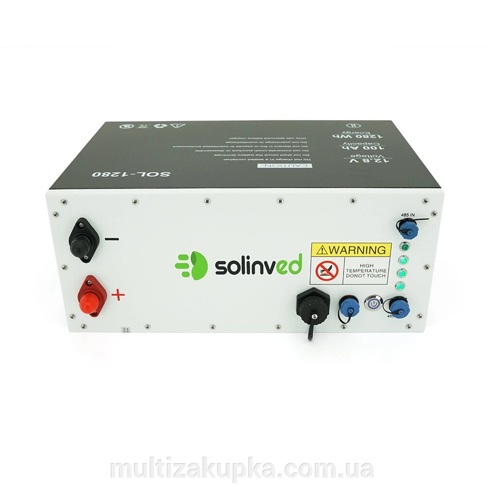 Акумуляторна батарея SOLINVED LiFePO4 12,8V 100Ah, 360x140x250mm, Black, 12.5kg від компанії Mультізакупка - фото 1