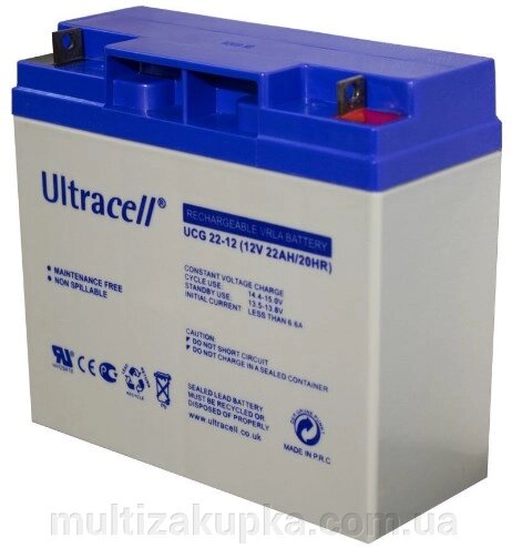 Акумуляторна батарея Ultracell UCG22-12 GEL 12V 22 Ah (182x 77 x 168) White Q1/230 від компанії Mультізакупка - фото 1