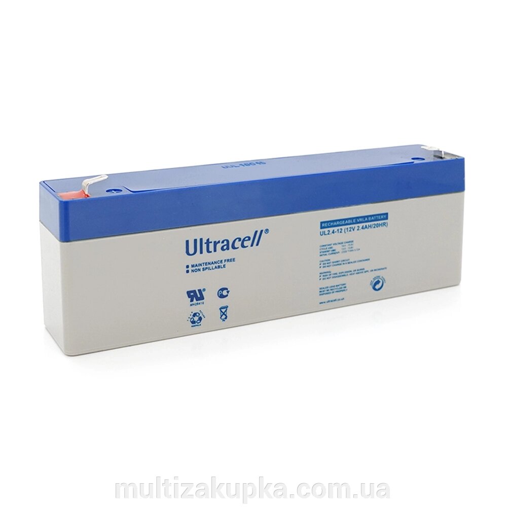 Акумуляторна батарея Ultracell UL2.4-12 AGM 12V 2,4Ah  (178 x 35 x 60) White Q10 від компанії Mультізакупка - фото 1