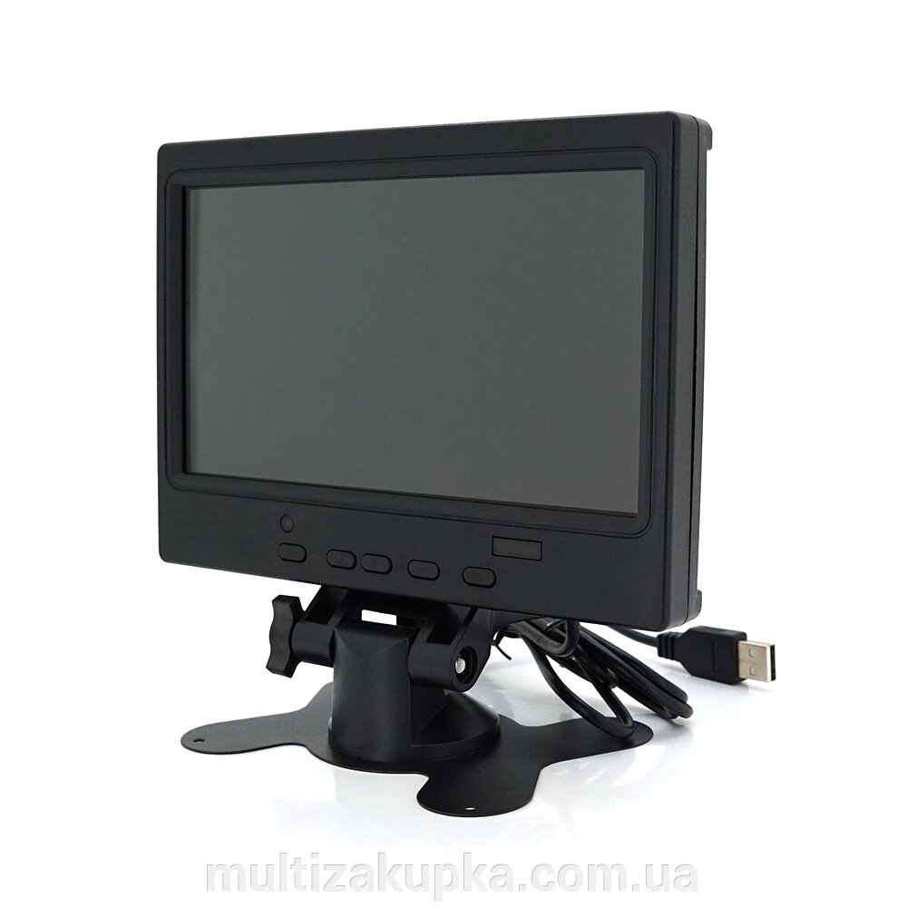 Автомобільний РК-монітор 7"(16：9) панель IPS, AV/VGA/HDMI роз'єм + touchscreen, 1024*600ips, 12-24V, BOX від компанії Mультізакупка - фото 1