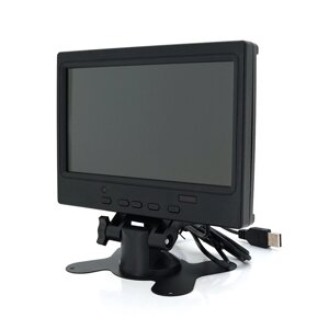 Автомобільний РК-монітор 7"16：9) панель IPS, AV/VGA/HDMI роз'єм + touchscreen, 1024*600ips, 12-24V, BOX