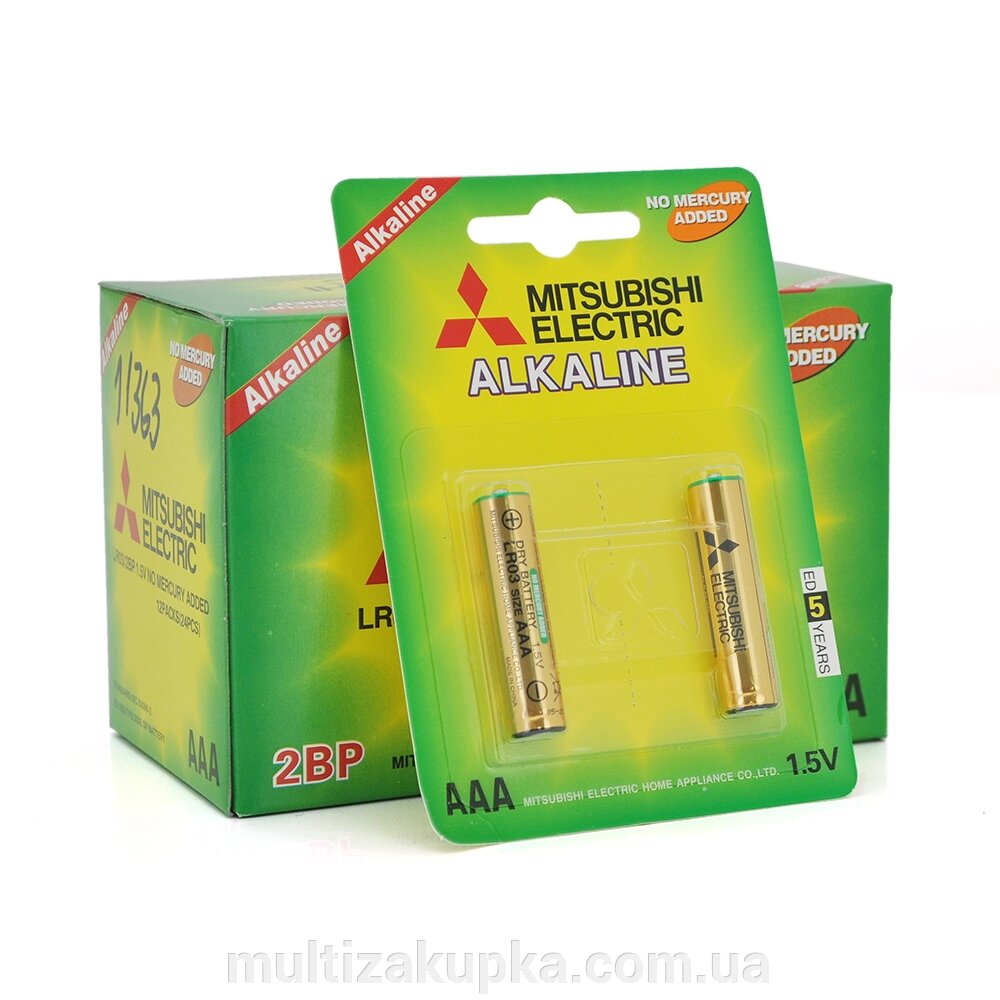 Батарейка лужна MITSUBISHI 1.5V AAA/LR03, 2pcs/card, 24pcs/inner box, 288pcs/ctn від компанії Mультізакупка - фото 1