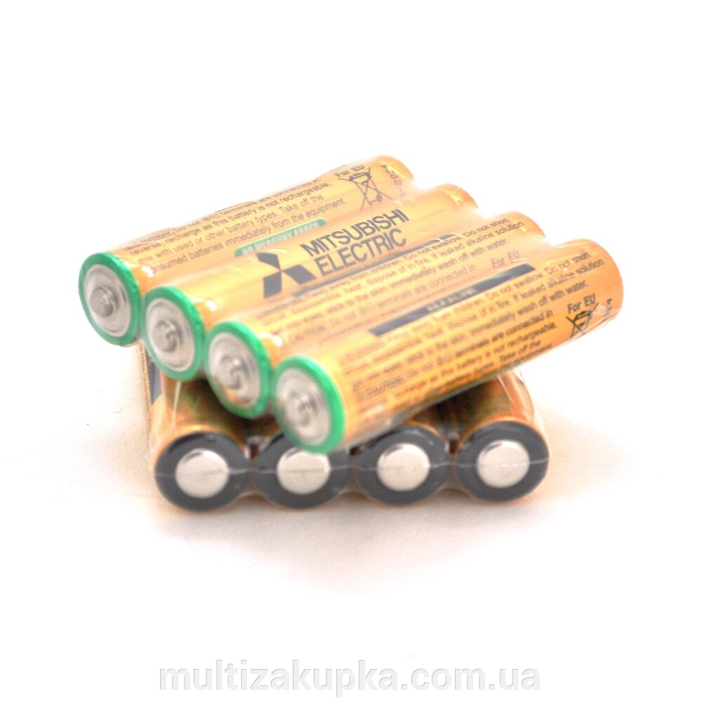 Батарейка лужна MITSUBISHI 1.5V AAA/LR03, 4S shrink pack, 400pcs/ctn від компанії Mультізакупка - фото 1