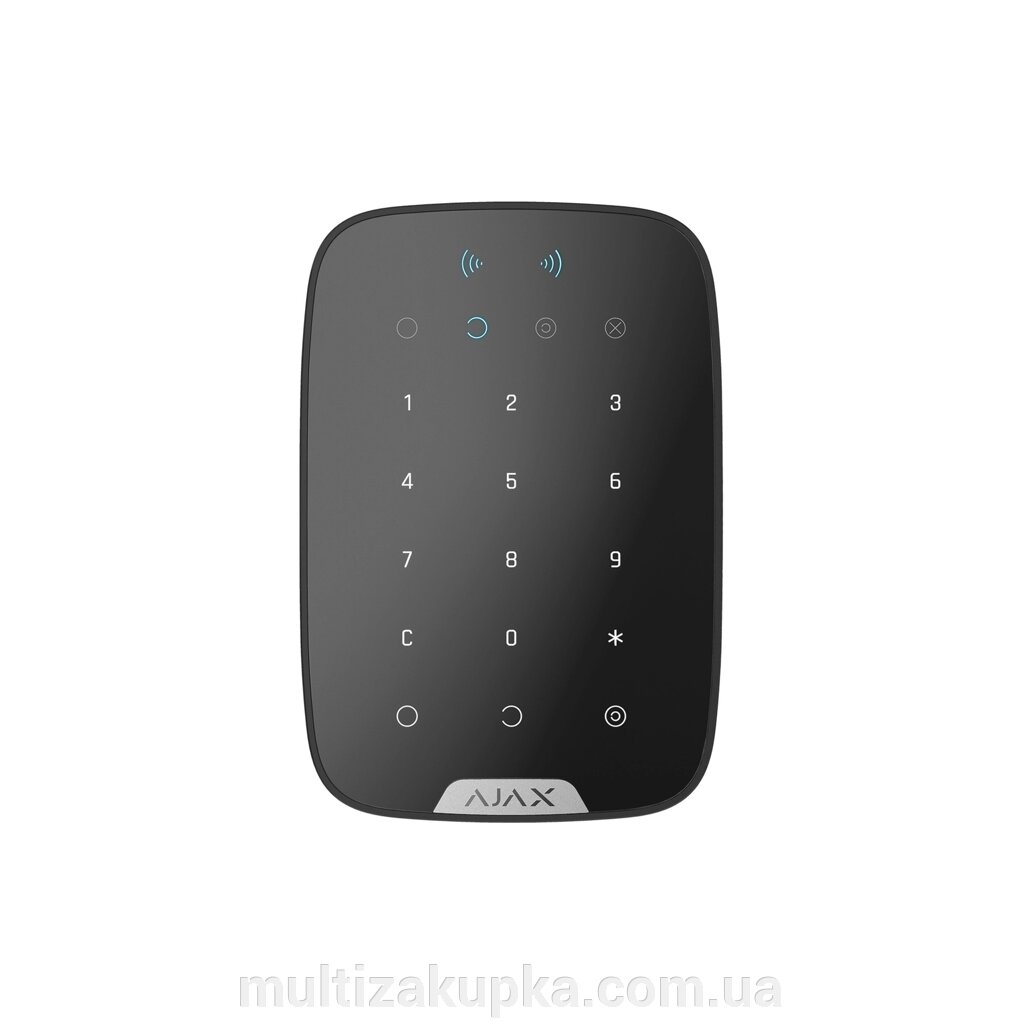 Бездротова сенсорна клавіатура з RFID-зчитувач і підтримкою Bluetooth Ajax KeyPad Plus black від компанії Mультізакупка - фото 1