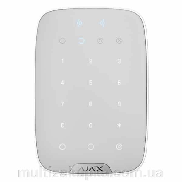 Бездротова сенсорна клавіатура з RFID-зчитувачем та підтримкою Bluetooth Ajax KeyPad Plus white від компанії Mультізакупка - фото 1