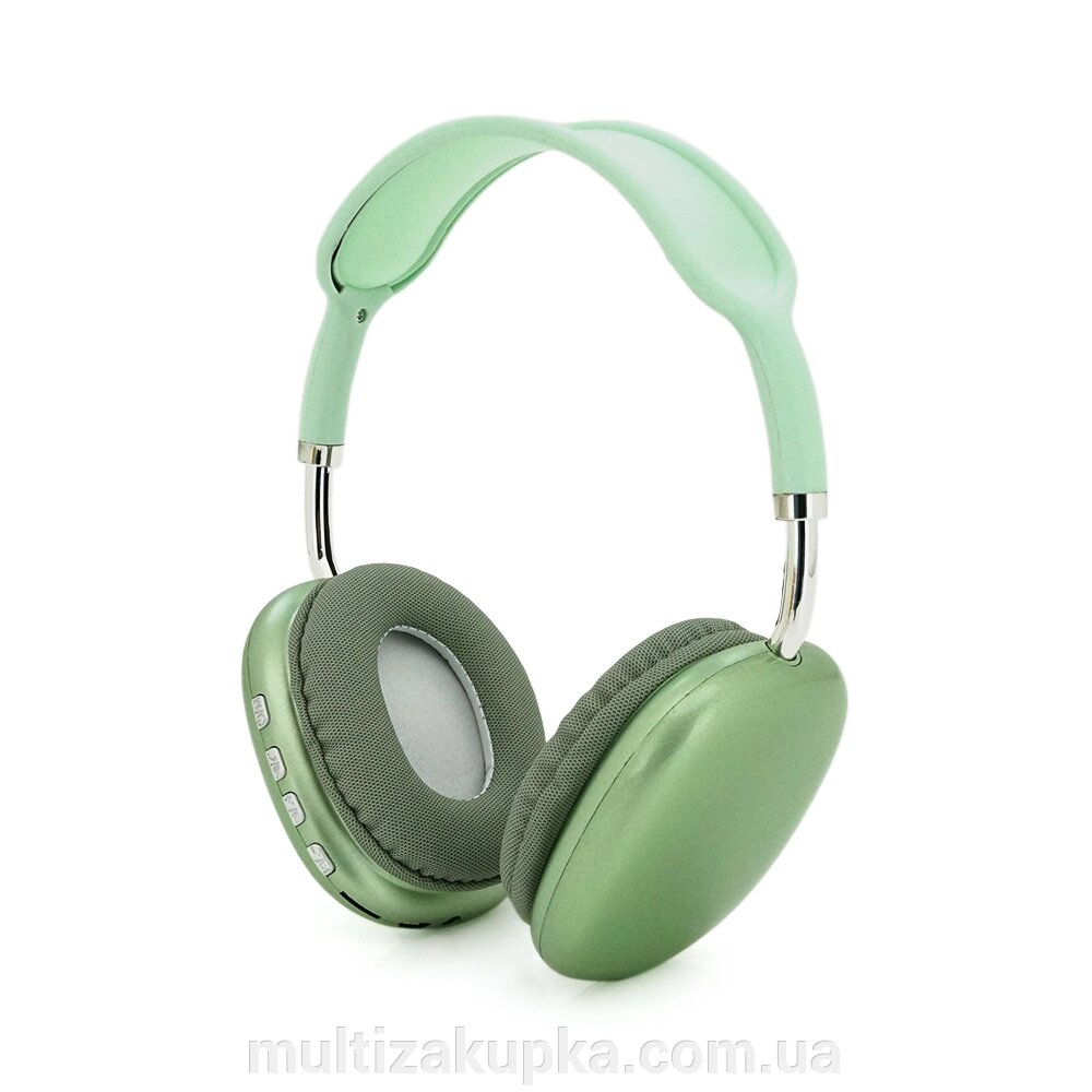 Бездротові Bluetooth навушники Macaron P9, Green від компанії Mультізакупка - фото 1