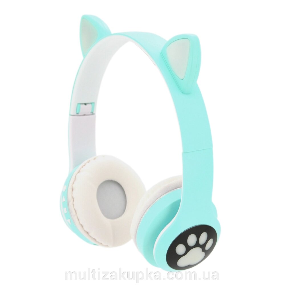 Бездротові навушники Bluetooth Cat Ear YR-28 Led, Green від компанії Mультізакупка - фото 1