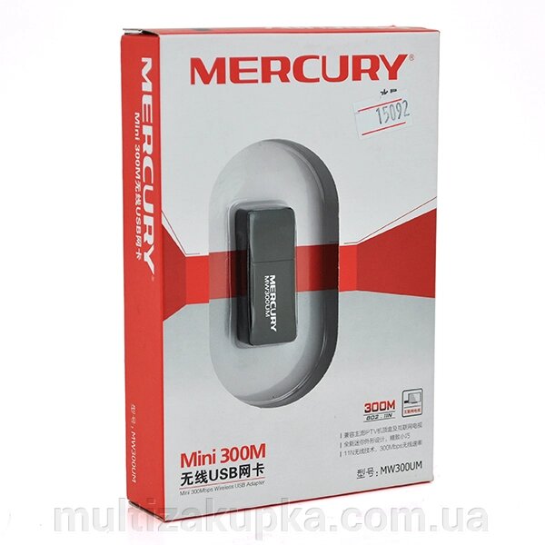 Бездротовий мережевий адаптер Wi-Fi-USB MERCURY mini MW300UM, 802.11bgn, 300MB, 2.4 GHz, WIN7 / XP / Vista / 2K / MAC / від компанії Mультізакупка - фото 1