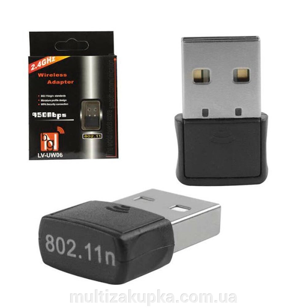 Бездротовий мережевий адаптер  Wi-Fi-USB Merlion CL-UW06, RT7601, 802.11bgn, 150MB, 2.4 GHz, WIN7 / XP / Vista / 2K / від компанії Mультізакупка - фото 1