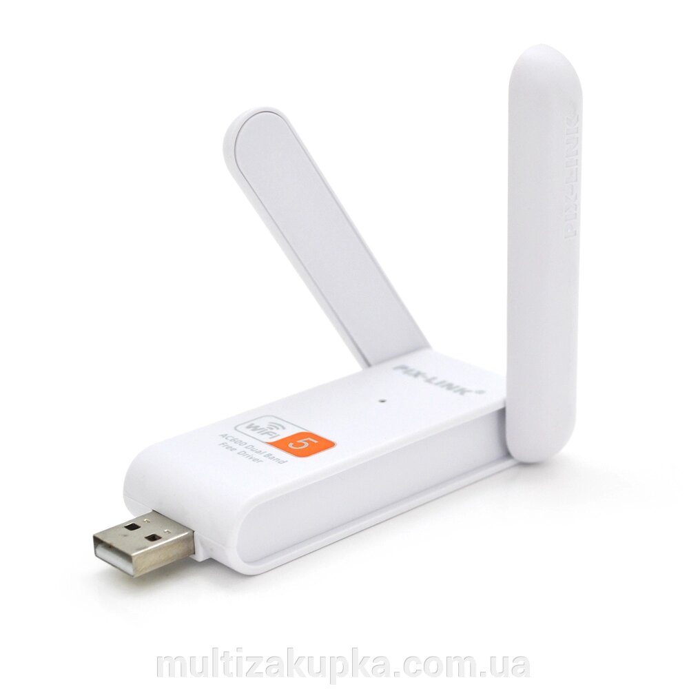 Бездротовий мережевий адаптер Wi-Fi-USB Merlion LV-UAC03D, RTL8811CU, з 2-ма антенами 10см,802.11bgn ,600MB,2.4 GHz, від компанії Mультізакупка - фото 1