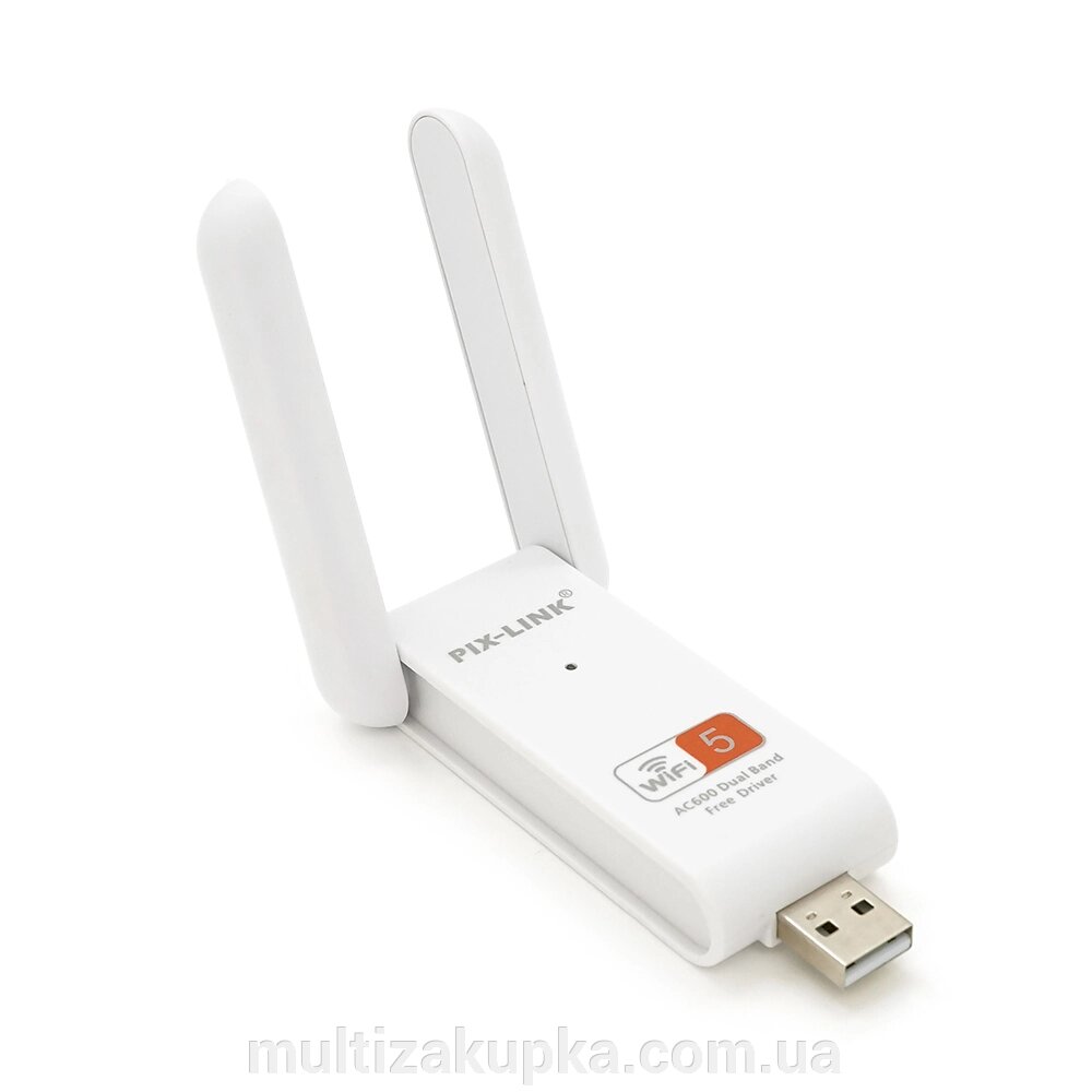 Бездротовий мережевий адаптер Wi-Fi-USB Merlion LV-UAC03D, RTL8811CU, з 2-ма антенами 10см,802.11bgn ,600MB,2.4 GHz, від компанії Mультізакупка - фото 1