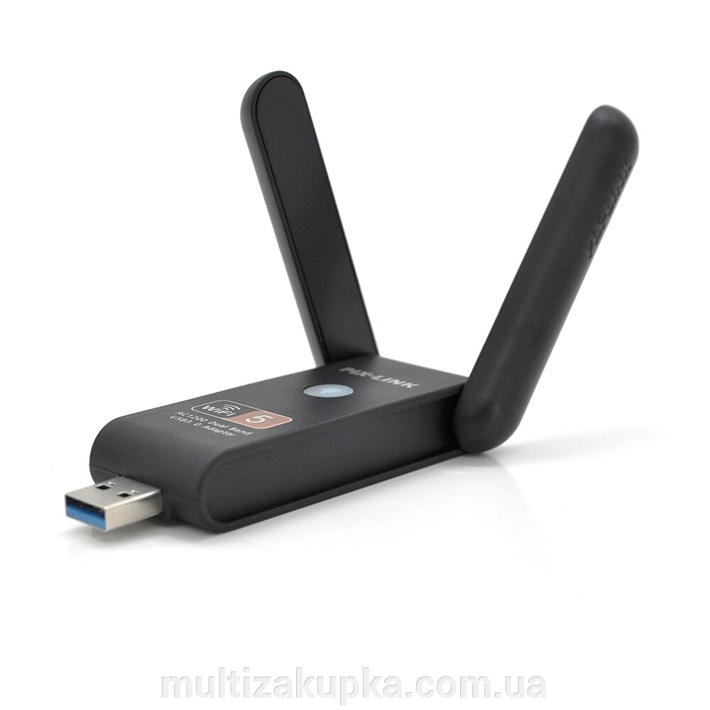 Бездротовий мережевий адаптер Wi-Fi-USB3.0 Merlion LV-UAC15, RTL8812BU, з 2-ма антенами 10см,802.11bgn, 1200MB,2.4 GHz, від компанії Mультізакупка - фото 1