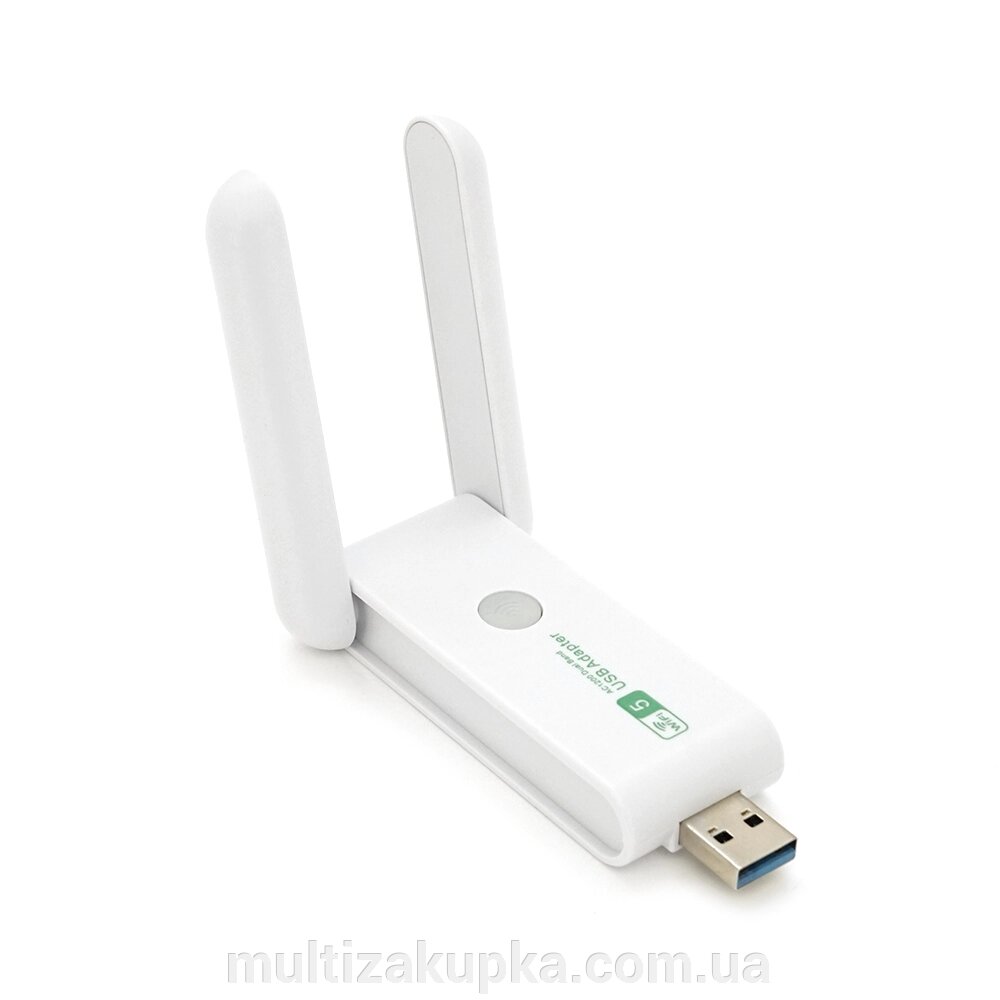 Бездротовий мережевий адаптер Wi-Fi-USB3.0 Merlion LV-UAC15, RTL8812BU, з 2-ма антенами 10см,802.11bgn, 1200MB,2.4 GHz, від компанії Mультізакупка - фото 1