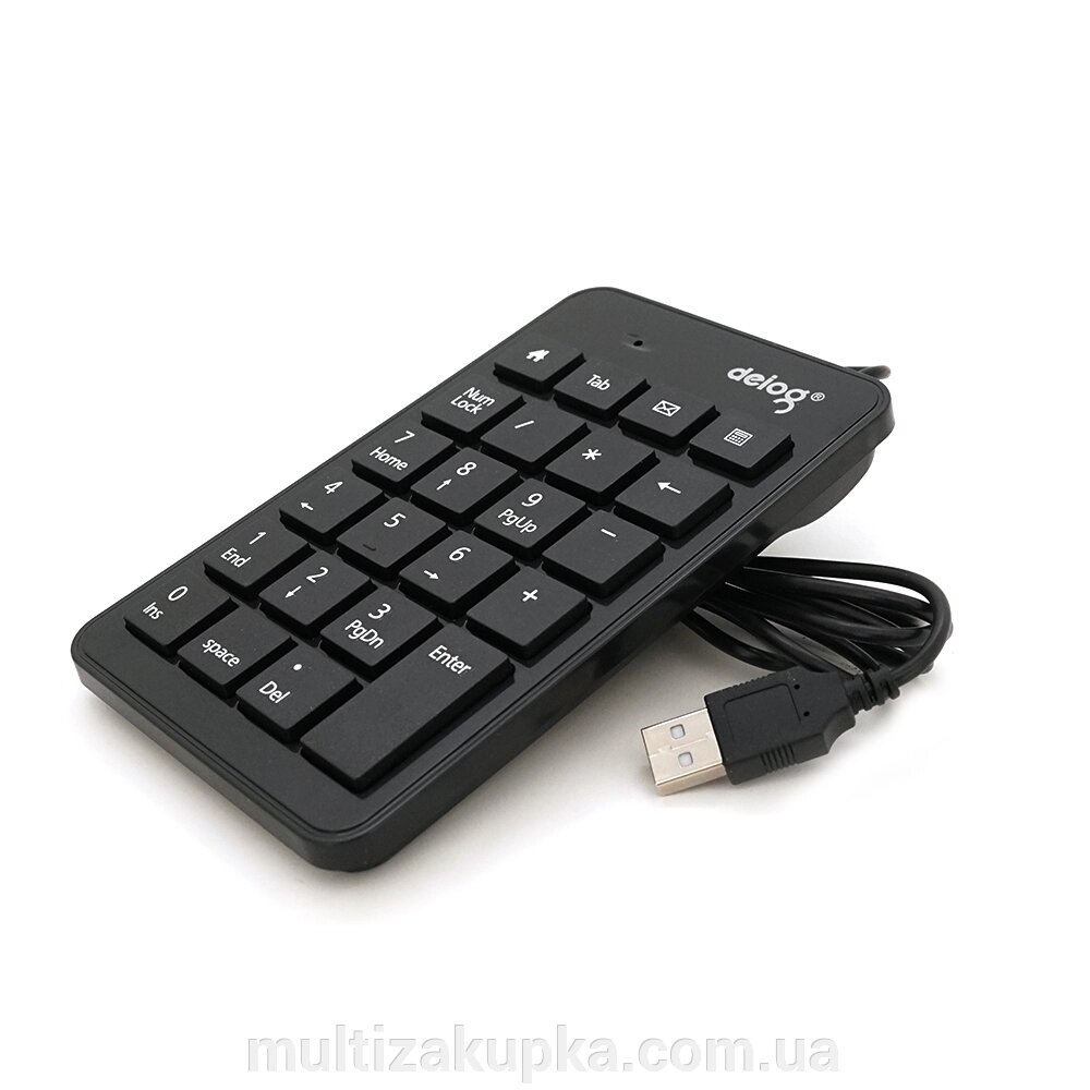 Цифрова клавіатура USB Deyilong DY-900 для ноутбука, довжина кабеля 130см, Black, 23к, Box від компанії Mультізакупка - фото 1