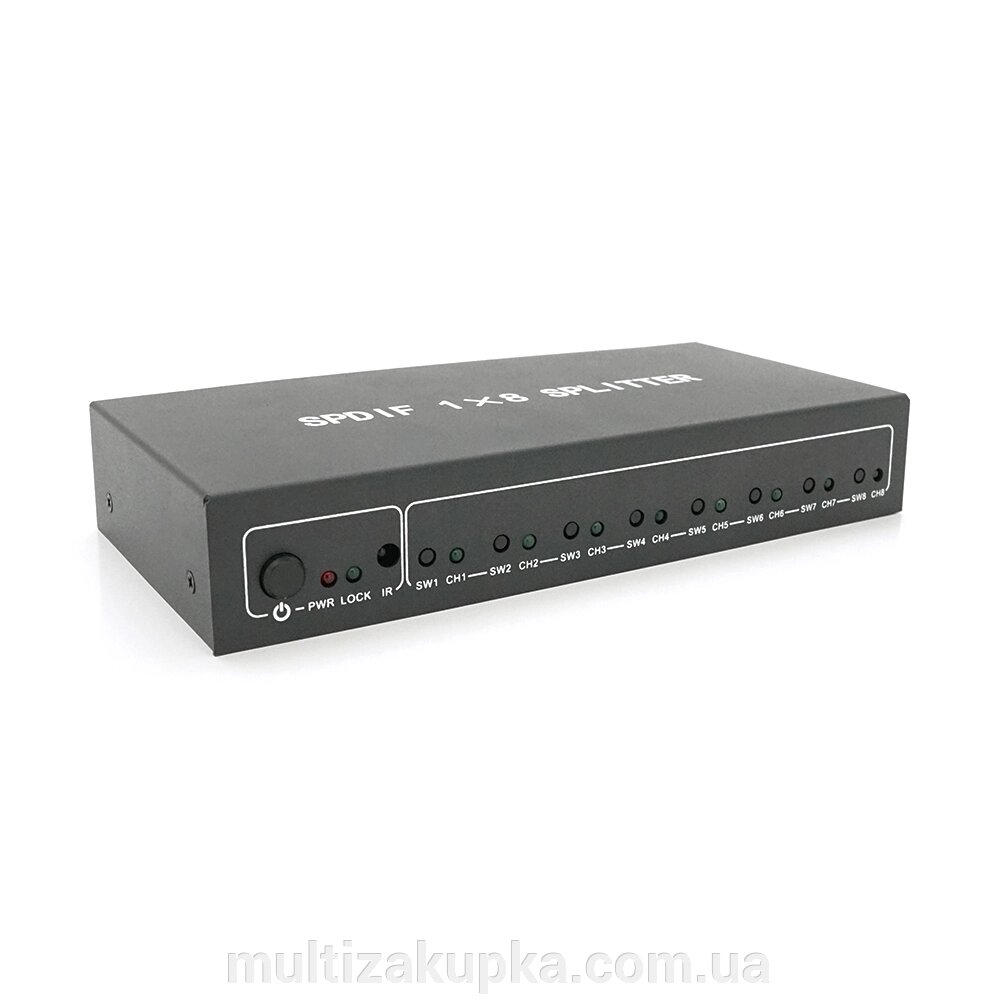 Цифровий оптичний роздільник звуку SPDIF / Toslink 1x8 від компанії Mультізакупка - фото 1