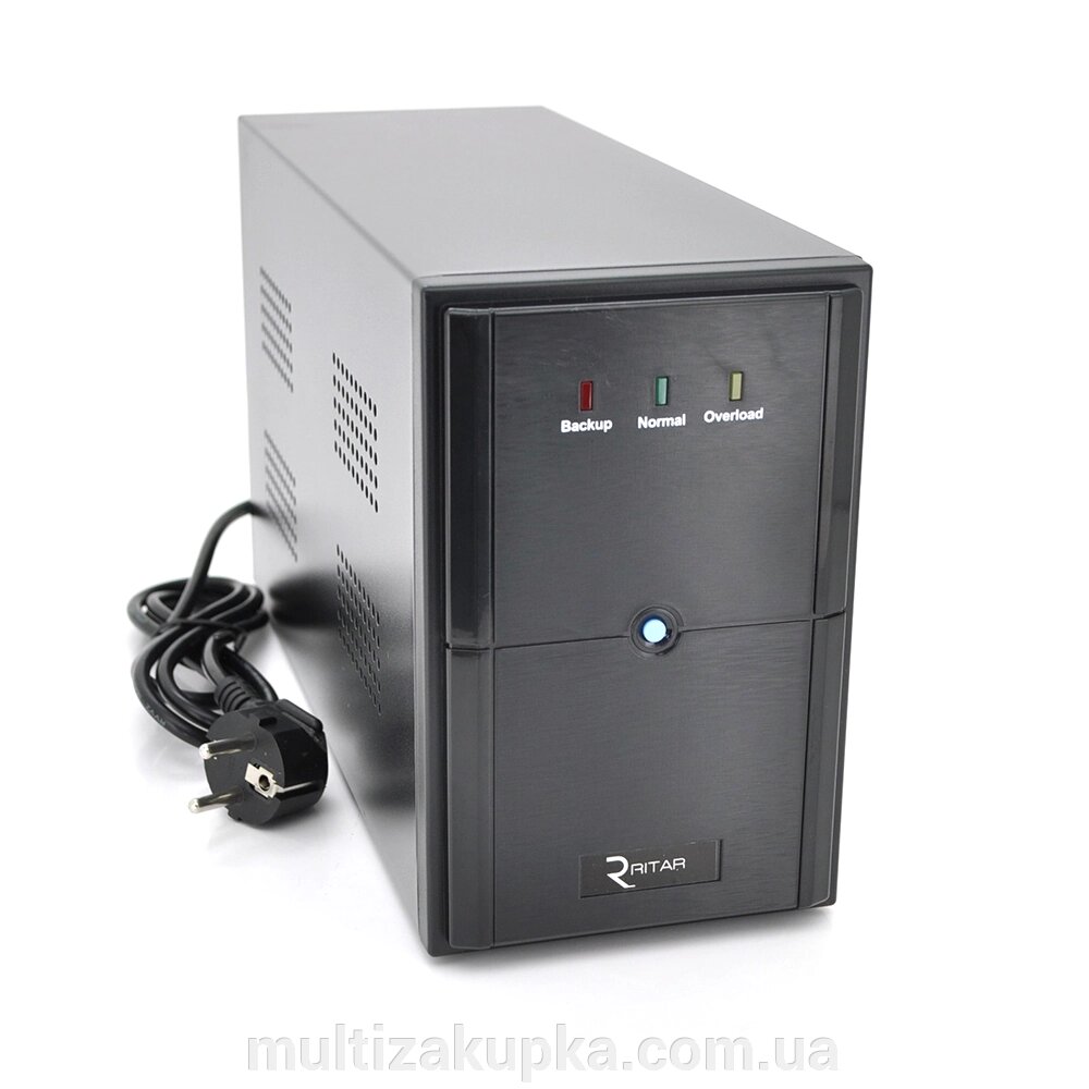 ДБЖ Ritar E-RTM600L-U (360W) ELF-L, LED, AVR, 2st, USB, 2xSCHUKO socket, 1x12V7Ah, metal Case  Q4 (370*130*210) 4,8 кг від компанії Mультізакупка - фото 1