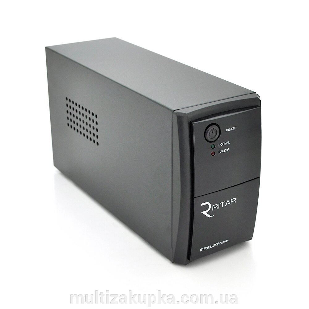 ДБЖ Ritar RTP500L-UX-IEC (300W) Proxima-L, LED, AVR, 3st, USB, 4xIEC-320 C14, 145-290Vac, 1x12V4.5Ah, plastik Case (314  від компанії Mультізакупка - фото 1