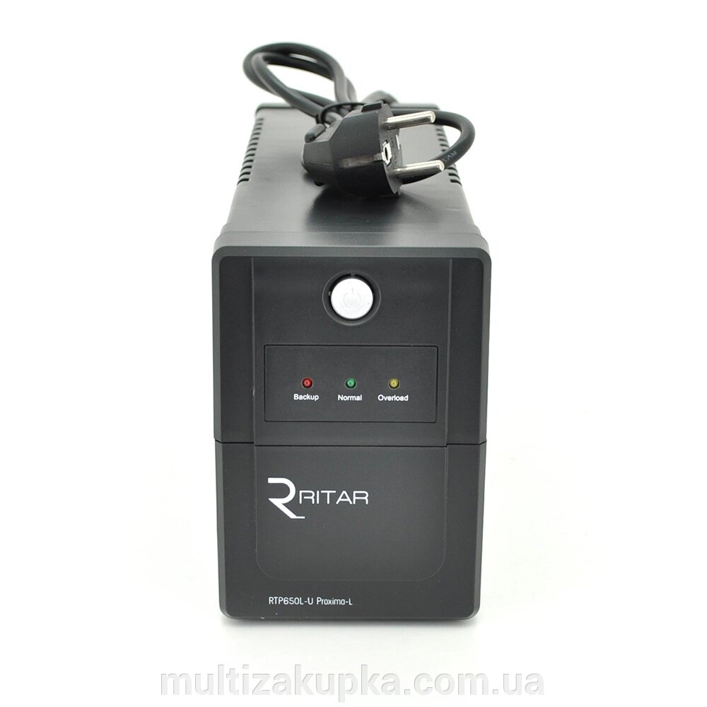 ДБЖ Ritar RTP650L-U (390W) Proxima-L, LED, AVR, 2st, USB, 2xSCHUKO socket, 1x12V7Ah, plastik Case ( 340 x 140 X 205) від компанії Mультізакупка - фото 1