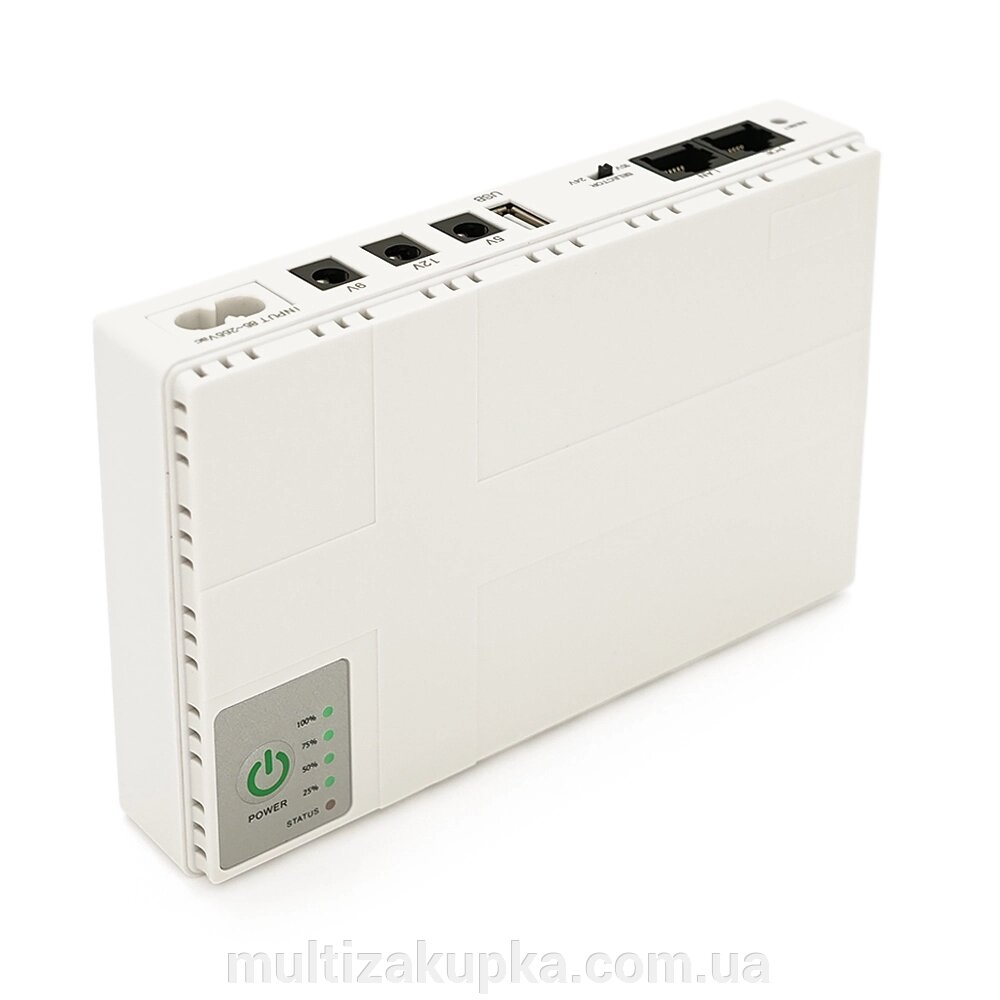 ДБЖ UPS-18W DC1018P для роутерів/комутаторів/PON/POE-430, 5//9/12V, 1A, 12000MAh (4*3000MAh), White, BOX від компанії Mультізакупка - фото 1