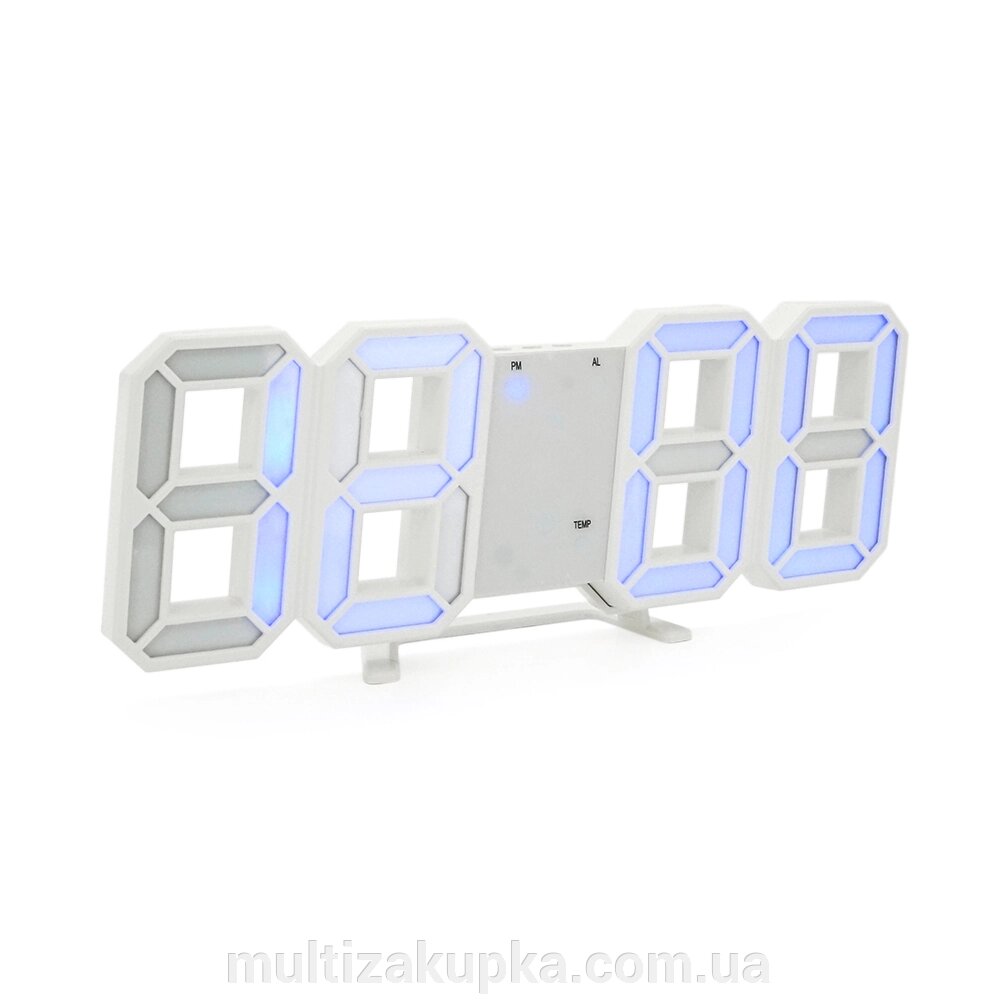 Електронний годинник VST-LY1089, будильник, живлення від кабелю 220V, Blue Light, Box від компанії Mультізакупка - фото 1