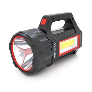 Ліхтар пошуковий Pahther PT-8895, 1LED+COB T6, 10W, 3+2+2 режими, 3600mah, Black, IP40, USB кабель+Solar, 200х95х130мм,