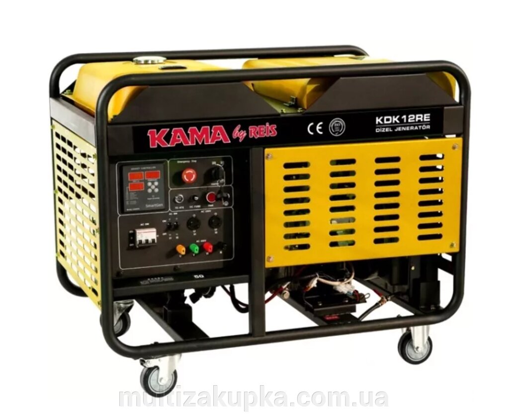 Генератор дизельний KDK12RE, 12KVA/10KW, однофазний 230V, Water COOL, об'єм 34л від компанії Mультізакупка - фото 1