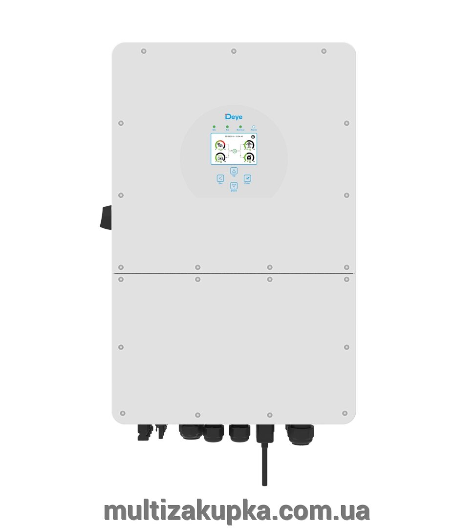 Гібридний інвертор (гібридний) Deye SUN-15K-SG01HP3-EU-AM2 HV, 15кВт, трьохфазний, (MPPT 150-850/37A/АКБ 160-700V) від компанії Mультізакупка - фото 1