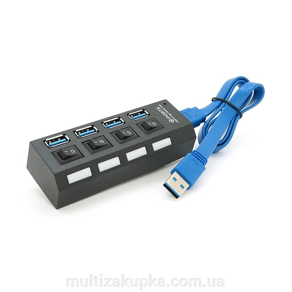 Хаб USB 3.0, 4 порти, з перемикачами, підтримка до 1TB, Пакет від компанії Mультізакупка - фото 1