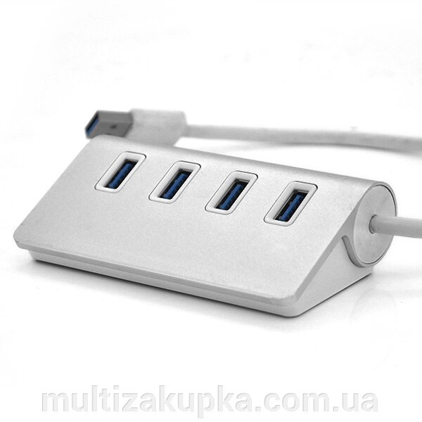 Хаб USB 3.0 алюмінієвий, 4 порту, 20 см, заряд до 900mAh, підтримка до 2TB, Пакет від компанії Mультізакупка - фото 1