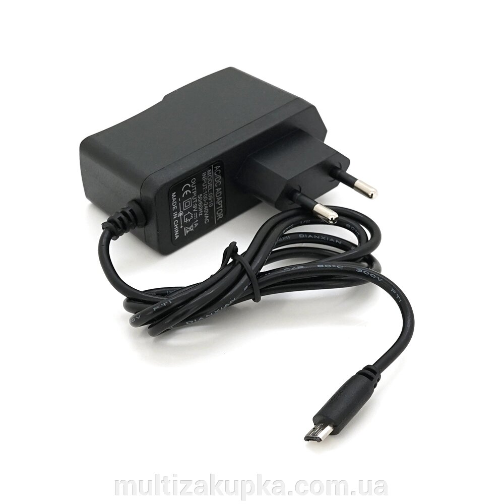 Імпульсний адаптер живлення XS-0910 9В 1А (9Вт) 220V-microUSB, довжина 0,5м від компанії Mультізакупка - фото 1