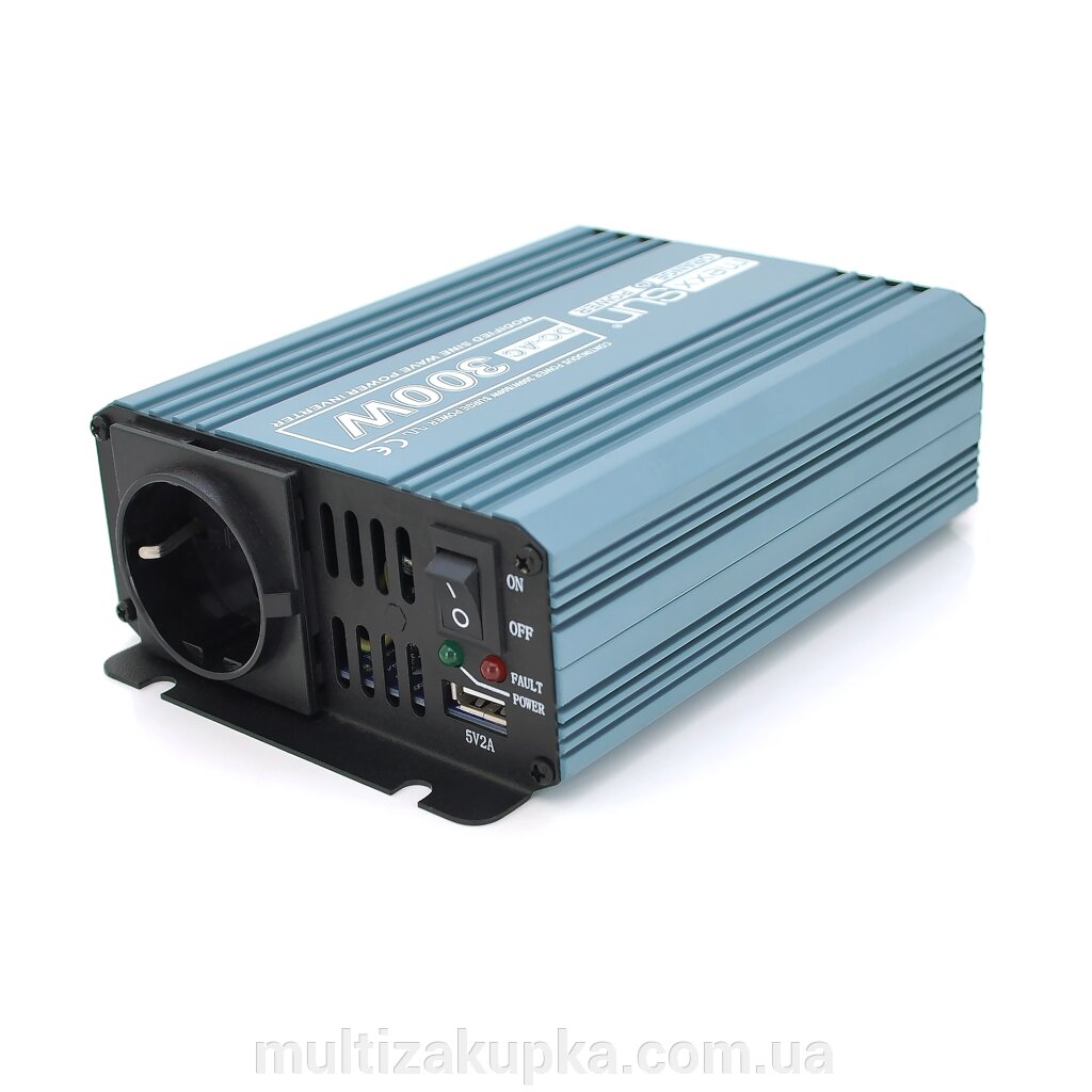 Інвертор напруги Mexxsun MXS-300, 12V/220V, 300W з модифікованою синусоїдою, 1 Shuko, клемні дроти, Q12 від компанії Mультізакупка - фото 1