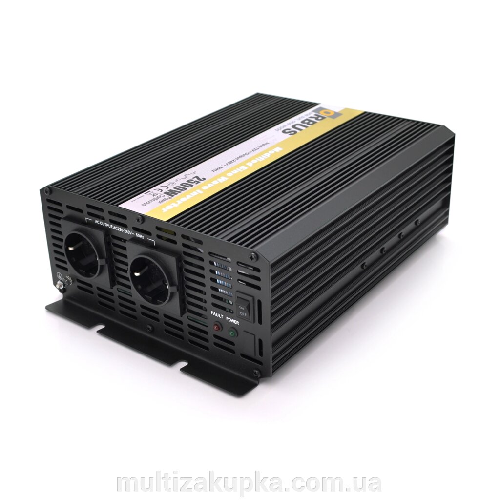 Інвертор напруги ORBUS ORMS2500 (2500Вт), 12/220V, approximated, 2 Shuko, 2 клемні дроти, 9 запобіжників, Box. Q20 від компанії Mультізакупка - фото 1