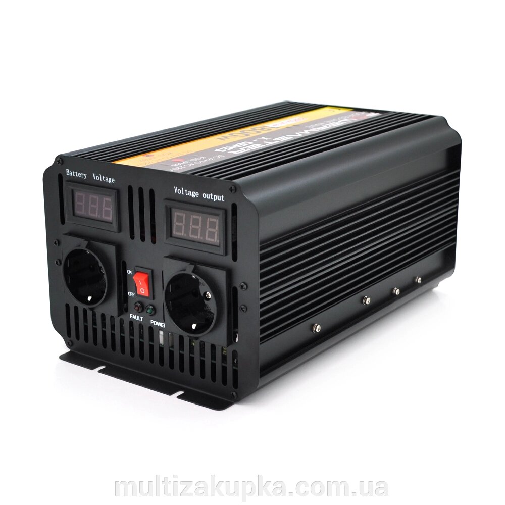 Інвертор напруги POWERMASTER, 24V/220V, 1800W з модифікованою синусоїдою, 2 Shuko, клеми від компанії Mультізакупка - фото 1