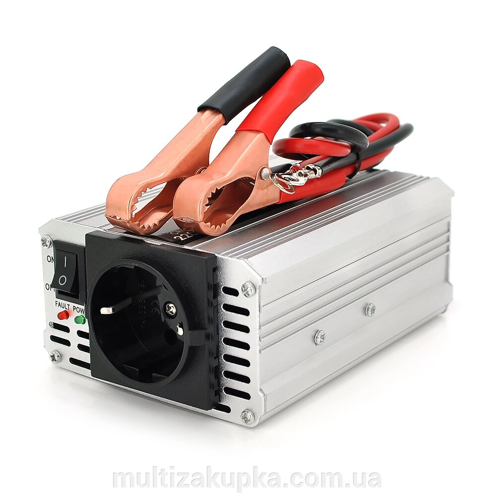 Інвертор напруги POWERMASTER, 24V/220V, 350W з модифікованою синусоїдою, 1 Shuko, клеми від компанії Mультізакупка - фото 1