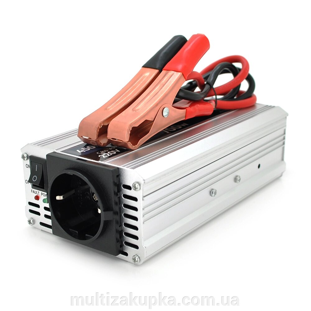 Інвертор напруги POWERMASTER, 24V/220V, 700W з модифікованою синусоїдою, 1 Shuko, клеми від компанії Mультізакупка - фото 1