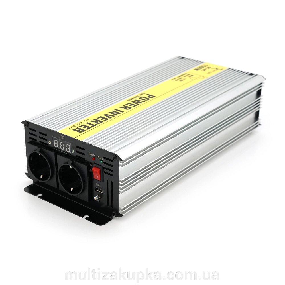 Інвертор напруги RITAR RSC-1500, 12V/220V, 1500W з правільною синусоїдою, 2xShuko, 1xUSB, клемні дроти, BOX, Q4 від компанії Mультізакупка - фото 1