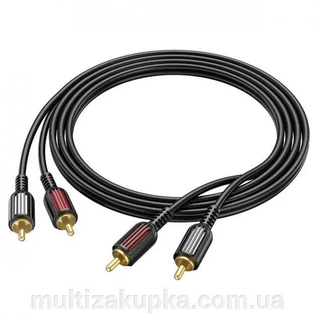 Кабель Borofone BL13 2RCA (тато) => 2хRCA (тато), CU, круглий, 1,5 м, Black, Box від компанії Mультізакупка - фото 1