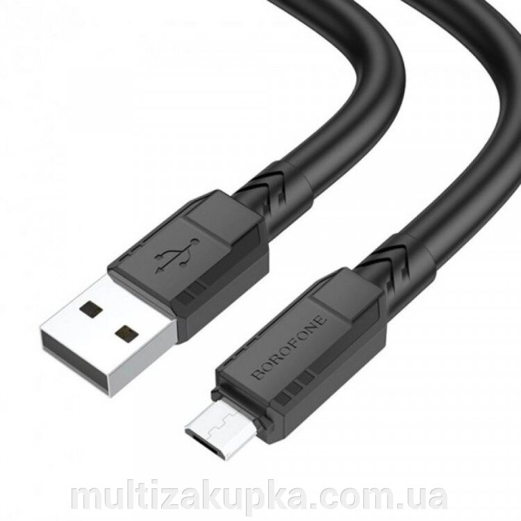 Кабель Borofone BX81, USB-Micro, 2.4A, довжина 1м, Black, BOX від компанії Mультізакупка - фото 1