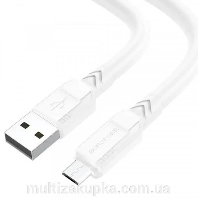 Кабель Borofone BX81, USB-Micro, 2.4A, довжина 1м, White, BOX від компанії Mультізакупка - фото 1