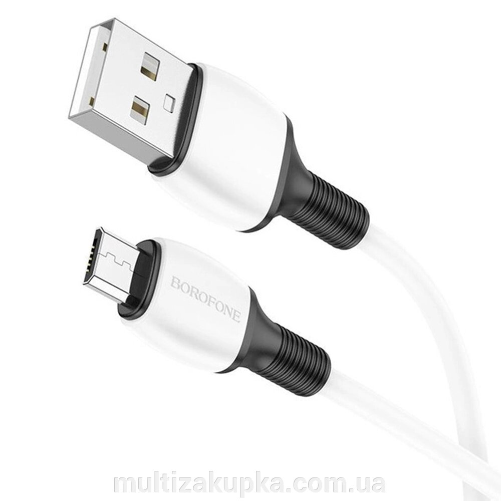 Кабель Borofone BX84, USB-Micro, 2.4A, довжина 1м, White, BOX від компанії Mультізакупка - фото 1