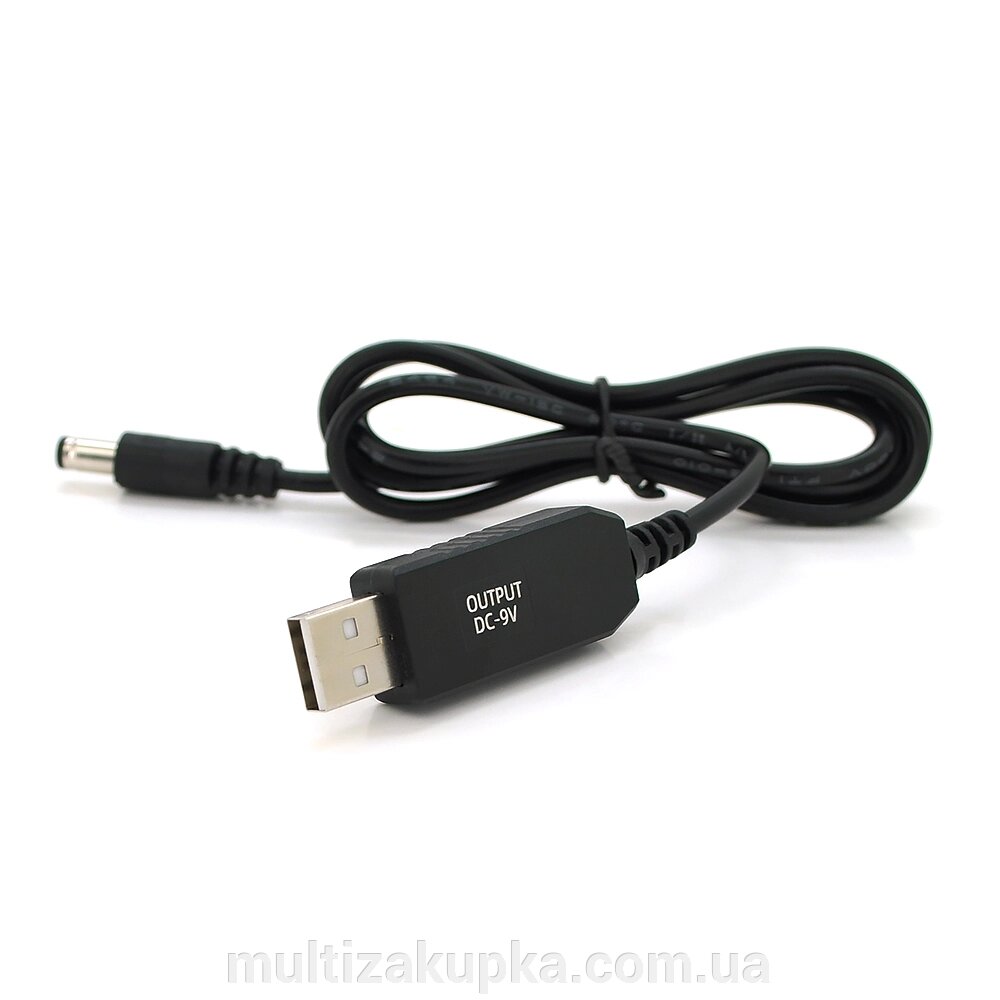 Кабель для роутера 5.5/2.5(5.5/2.1) mm(M)=> USB2.0 (Out:9V), 1м, Black, OEM від компанії Mультізакупка - фото 1