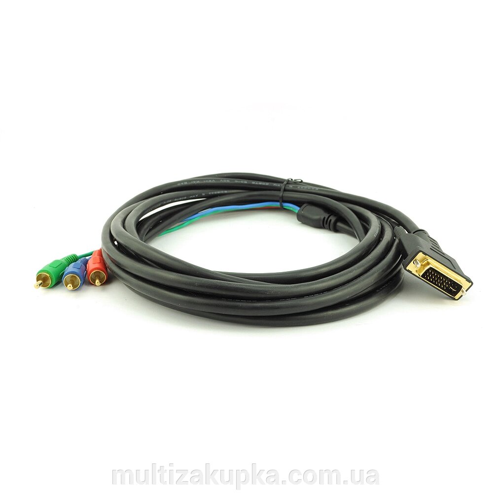 Кабель DVI (тато)-3RCA (тато), 1.5m, 2ферит, Black, пакет від компанії Mультізакупка - фото 1